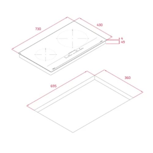 Bếp từ đôi Teka TOTAL IZC 72610 MST BK 112500059 lắp âm 4 Kích thước bếp từ đôi Teka TOTAL IZC 72610 MST BK 112500059 lắp âm