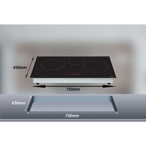 Bếp từ Lorca 3 vùng nấu LCI 309 PLus lắp âm 4 Kích thước bếp từ Lorca 3 vùng nấu LCI 309 PLus lắp âm