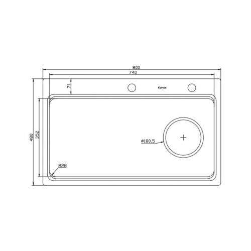 Chậu rửa bát inox 1 hố Konox Workstation Sink KN8048TS Dekor 7 Kích thước chậu rửa bát inox 1 hố Konox Workstation Sink KN8048TS Dekor