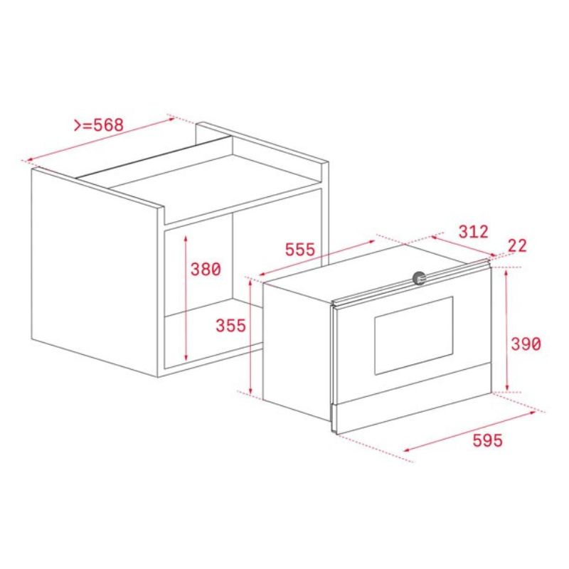 Kích thước lò vi sóng kết hợp nướng Teka MAESTRO ML 8220 BIS L BK 112030001 Kích thước lò vi sóng kết hợp nướng Teka MAESTRO ML 8220 BIS L BK 112030001
