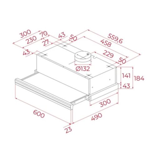 Máy hút mùi âm tủ Teka TOTAL CNL 6415 40436812 4 Kích thước máy hút mùi âm tủ Teka TOTAL CNL 6415 40436812