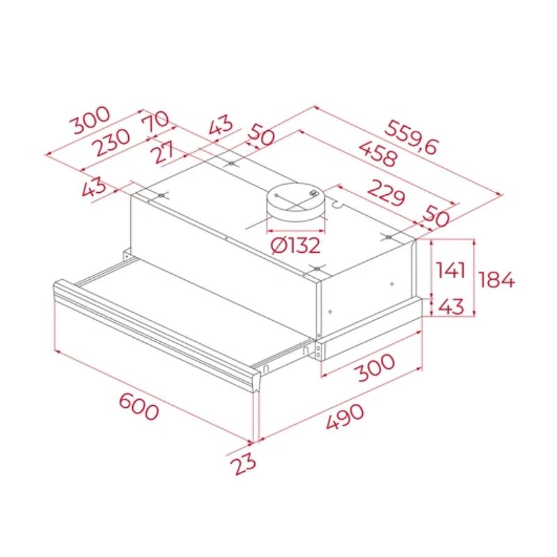 Kích thước máy hút mùi âm tủ Teka TOTAL CNL 6415 40436812 Kích thước máy hút mùi âm tủ Teka TOTAL CNL 6415 40436812