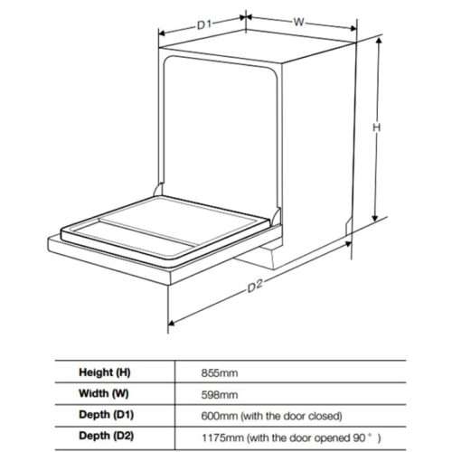 Máy rửa bát độc lập Spelier SP 16DWKT/G 6 Kích thước máy rửa bát độc lập Spelier SP 16DWKT/G