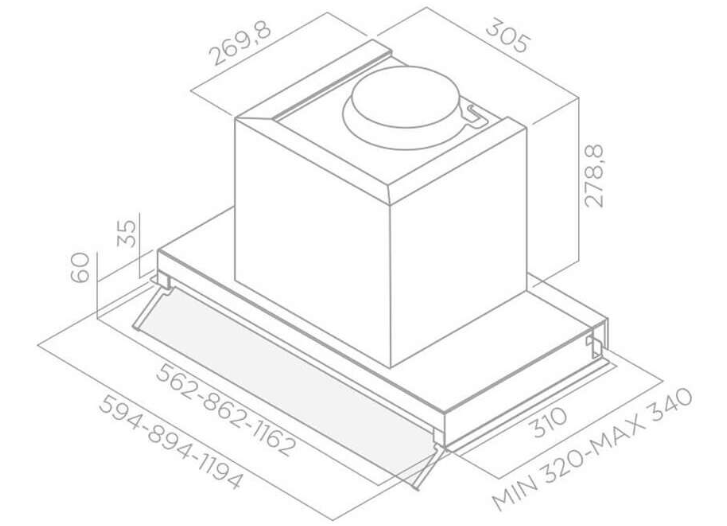 Máy hút mùi âm tủ Elica BOX IN S LED IX/A/56.4/P31D/I PRF0114760 7 Máy hút mùi Elica BOX IN PRF0114760