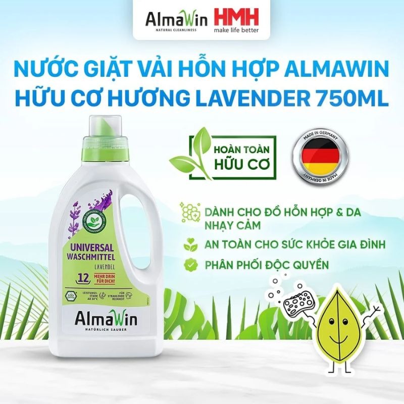 Nước giặt Almawin hữu cơ hương Lavender 750ml HMH.8001750 Nước giặt Almawin hữu cơ hương Lavender 750ml HMH.8001750
