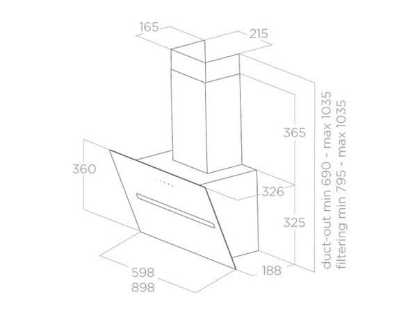 Máy hút mùi áp tường Elica SHY-S BL/A/90 PRF0166933 6 Máy hút mùi áp tường Elica SHY-S BL/A/90 PRF0166933