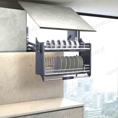 Giá bát đĩa nâng hạ nan Oval SUS304 Grandx XL.60M2 3 Ảnh giá bát đĩa nâng hạ nan Oval SUS304 Grandx XL.60M2