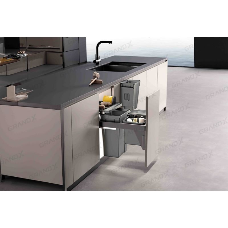 Ảnh thùng rác đôi cánh kéo âm tủ GrandX XW.D30 Ảnh thùng rác đôi cánh kéo âm tủ GrandX XW.D30