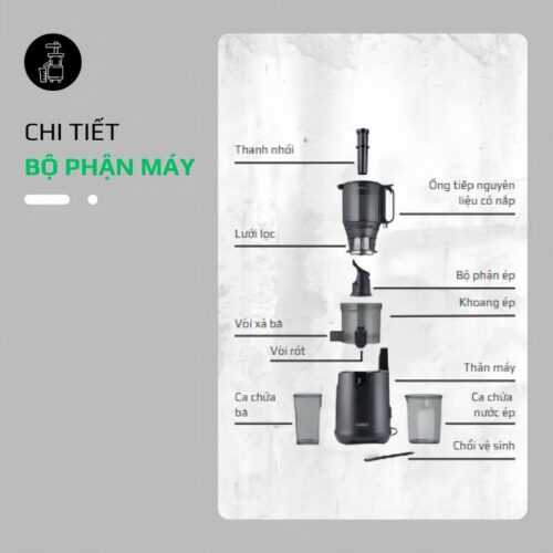 Máy ép chậm CASO SJW 600 XL 4 Chi tiết máy ép chậm CASO SJW 600 XL
