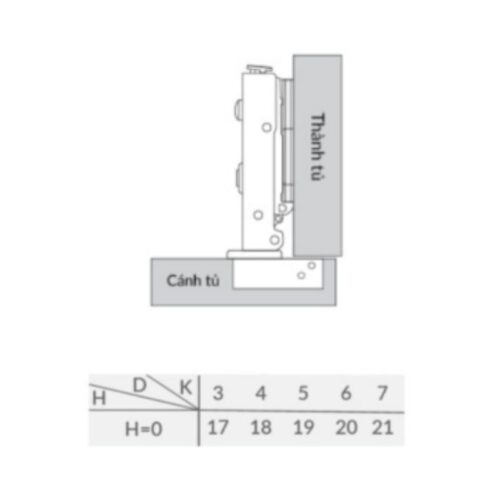Bản lề thẳng lắp trùm ngoài Capella thép GrandX XC.IR107A 3 Kích thước bản lề thẳng lắp trùm ngoài Capella thép GrandX XC.IR107A