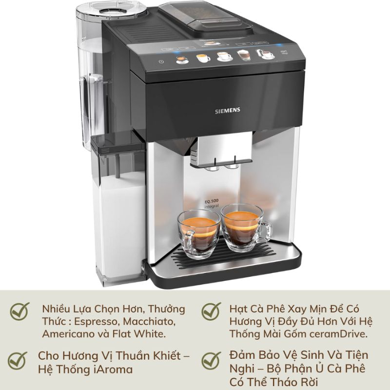 Máy pha cafe tự động Siemens EQ.500 TQ503D01 Máy pha cafe tự động Siemens EQ.500 TQ503D01
