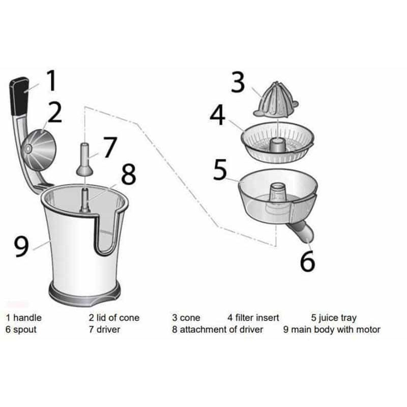 Phụ kiện máy vắt cam Caso CP330 Pro Phụ kiện máy vắt cam Caso CP330 Pro