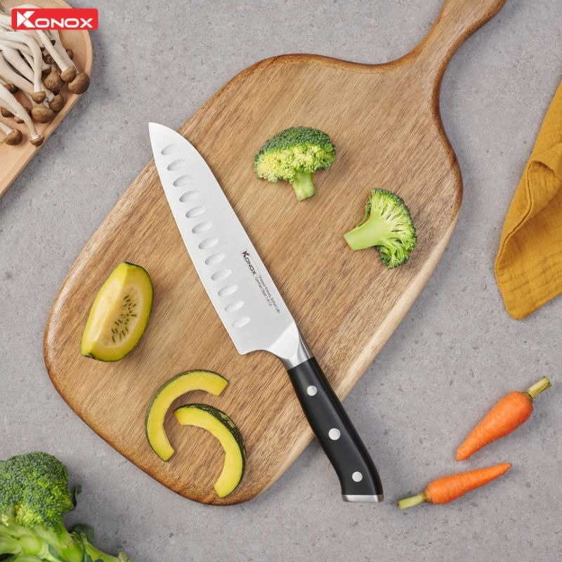 Hình ảnh dao đa năng thép Đức Konox Emmitt Series 7″ Santoku Hình ảnh dao đa năng thép Đức Konox Emmitt Series 7″ Santoku