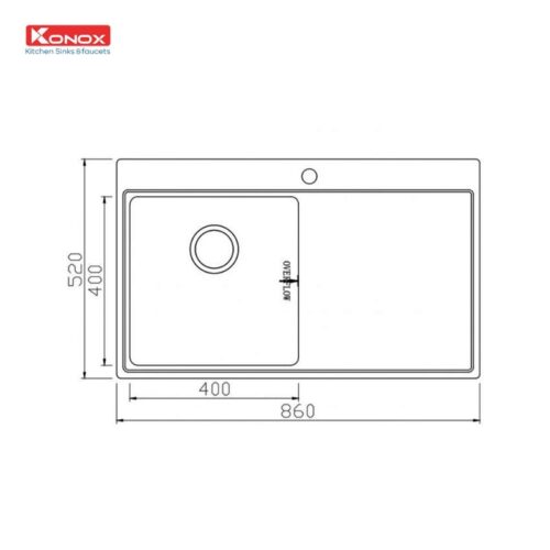 Chậu rửa bát Konox Unico 8652 5 Kích thước chậu rửa bát Konox Unico 8652
