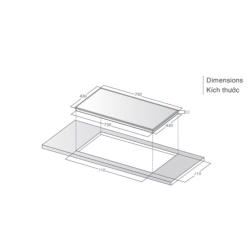 Bếp từ Lorca LCI-809 5 Kích thước bếp từ Lorca LCI-809