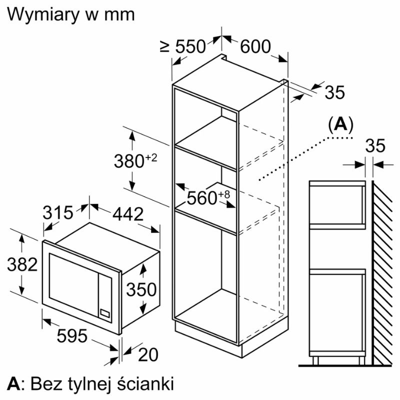 Kích thước lò vi sóng Bosch BEL620MB3 Kích thước lò vi sóng Bosch BEL620MB3