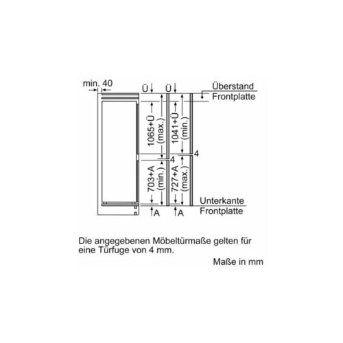 Tủ lạnh 2 cánh side by side 260 lít Bosch KIN86ADD0 5 Kich thuoc tu lanh 2 canh side by side 260 lit bosch kin86add0 1