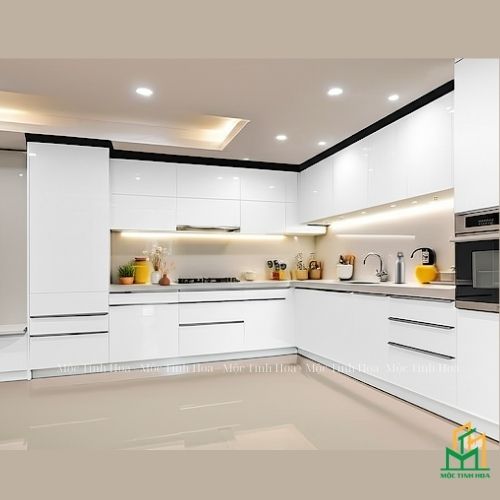 Ảnh mẫu tủ bếp Inox cánh Acrylic CA01 - Tủ bếp chữ L, hiện đại-1 Ảnh mẫu tủ bếp Inox cánh Acrylic CA01 - Tủ bếp chữ L, hiện đại-1