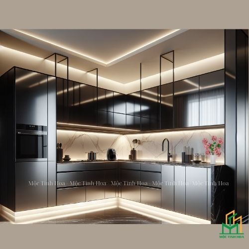 Ảnh mẫu tủ bếp Inox cánh Acrylic CA04 - Tủ bếp chữ L, hiện đại-4 Ảnh mẫu tủ bếp Inox cánh Acrylic CA04 - Tủ bếp chữ L, hiện đại-4