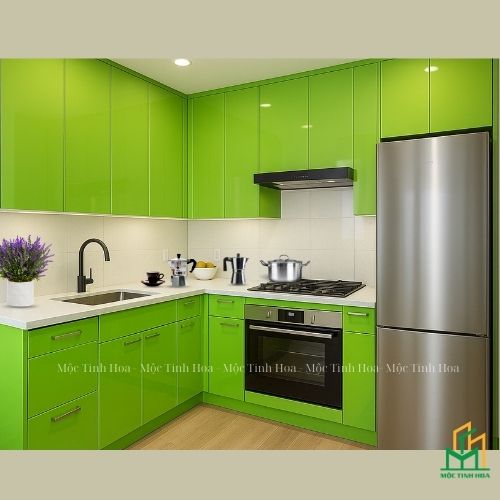 Ảnh mẫu tủ bếp Inox cánh Acrylic CA06 - Tủ bếp chữ L, hiện đại Ảnh mẫu tủ bếp Inox cánh Acrylic CA06 - Tủ bếp chữ L, hiện đại