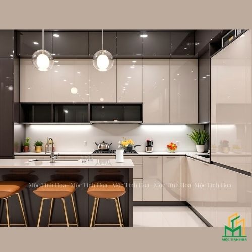 Ảnh mẫu tủ bếp Inox cánh Acrylic CA08 - Tủ bếp chữ L, hiện đại Ảnh mẫu tủ bếp Inox cánh Acrylic CA08 - Tủ bếp chữ L, hiện đại