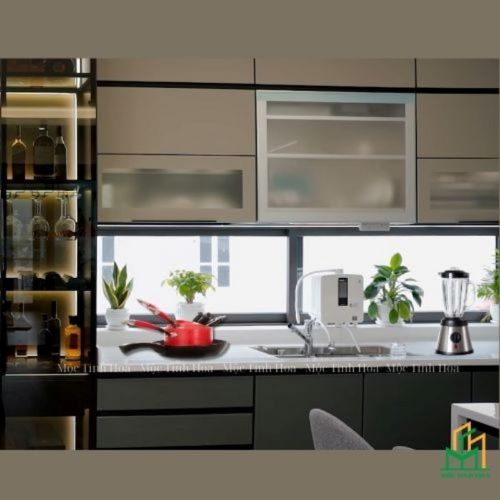 Ảnh mẫu tủ bếp Inox cánh kính cường lực CKCL04 - Tủ bếp chữ L, hiện đại-2 Ảnh mẫu tủ bếp Inox cánh kính cường lực CKCL04 - Tủ bếp chữ L, hiện đại-2