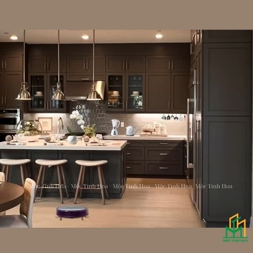 Ảnh mẫu tủ bếp Inox cánh kính cường lực CKCL08 - Tủ bếp chữ L, hiện đại Ảnh mẫu tủ bếp Inox cánh kính cường lực CKCL08 - Tủ bếp chữ L, hiện đại
