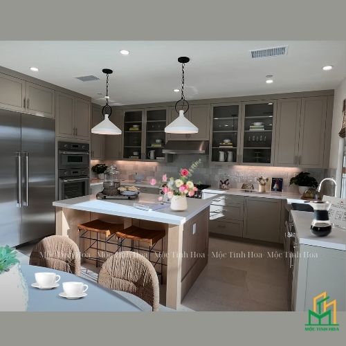Ảnh mẫu tủ bếp Inox cánh kính cường lực CKCL10 - Tủ bếp chữ U, hiện đại Ảnh mẫu tủ bếp Inox cánh kính cường lực CKCL10 - Tủ bếp chữ U, hiện đại