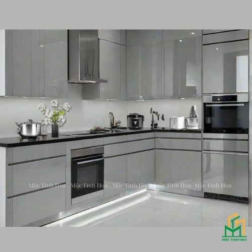 Ảnh mẫu tủ bếp nhựa cánh Acrylic TBNA02 - Tủ bếp chữ I, hiện đại Ảnh mẫu tủ bếp nhựa cánh Acrylic TBNA02 - Tủ bếp chữ I, hiện đại