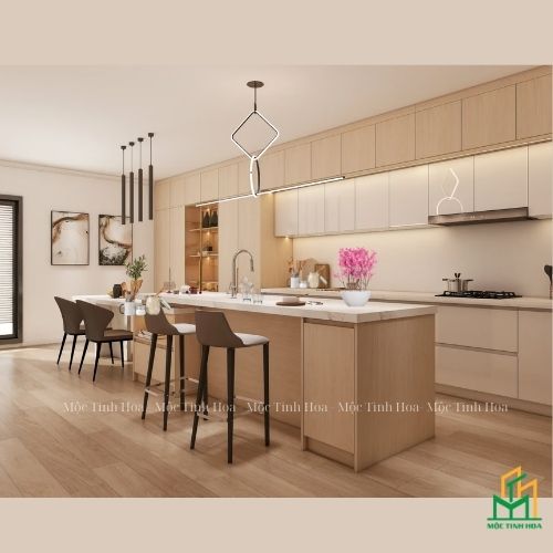 Ảnh mẫu tủ bếp nhựa cánh Melamine TBNM04 - Tủ bếp chữ L, hiện đại Ảnh mẫu tủ bếp nhựa cánh Melamine TBNM04 - Tủ bếp chữ L, hiện đại