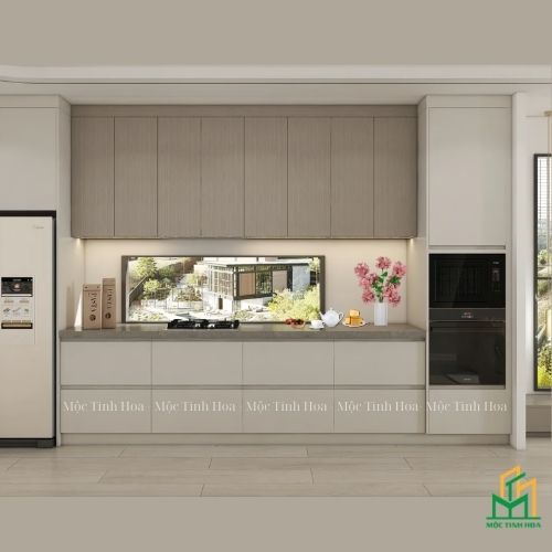 Ảnh mẫu tủ bếp nhựa cánh Melamine TBNM07 - Tủ bếp chữ i, hiện đại Ảnh mẫu tủ bếp nhựa cánh Melamine TBNM07 - Tủ bếp chữ i, hiện đại