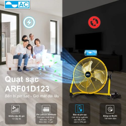 Quạt sạc 12W AC ARF01D123 3 anh quat sac 12w ac arf01d123