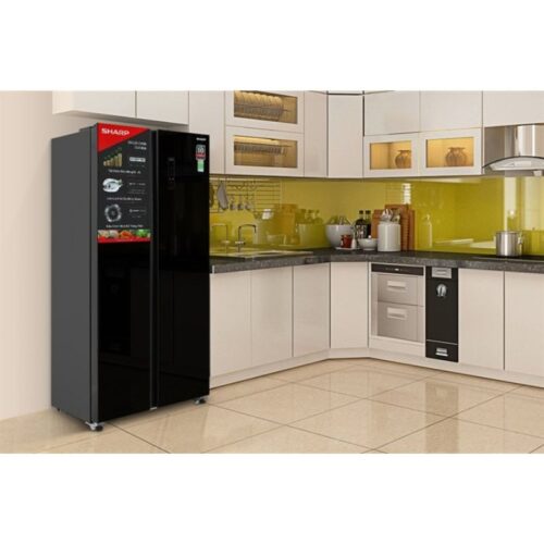 Tủ lạnh 2 cánh side by side 442 lít Sharp SJ-SBX440VG-BK 3 anh tu lanh 2 canh side by side 442 lit sharp sj sbx440vg bk