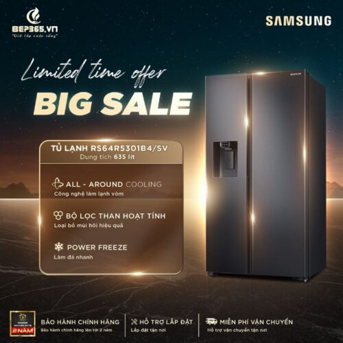 Tủ Lạnh 2 cánh side by side Inverter 635 Lít Samsung RS64R5301B4/SV