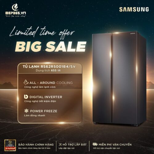 Tủ Lạnh 2 cánh side by side Inverter 680 Lít Samsung RS62R5001B4/SV