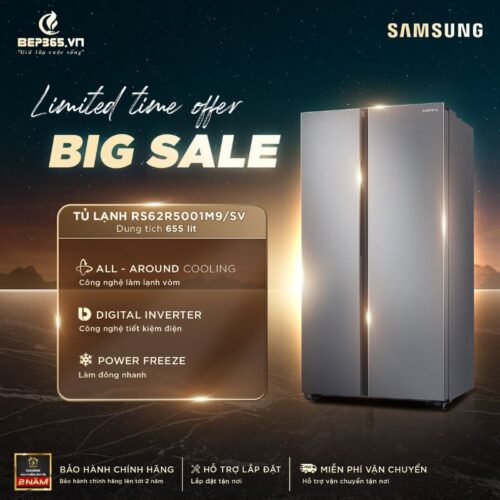 Tủ Lạnh 2 cánh side by side Inverter 680 Lít Samsung RS62R5001M9/SV