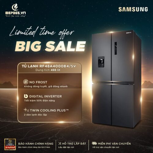 Tủ Lạnh 4 cánh Multi door 488 Lít Samsung RF48A4000B4/SV