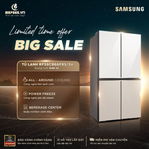 Tủ lạnh 4 cánh Multidoor Bespoke 648 lít Samsung RF59CB66F8S/SV