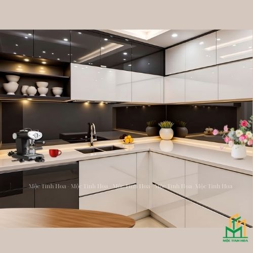 Hình ảnh mẫu tủ bếp Inox cánh Acrylic CA08 - Tủ bếp chữ L, hiện đại Hình ảnh mẫu tủ bếp Inox cánh Acrylic CA08 - Tủ bếp chữ L, hiện đại