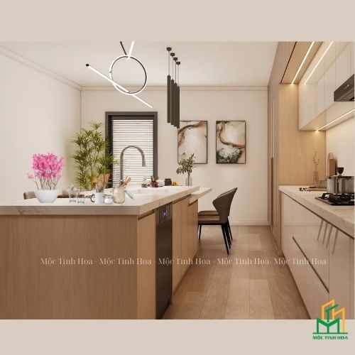 Hình ảnh mẫu tủ bếp nhựa cánh Melamine TBNM04 - Tủ bếp chữ L, hiện đại Hình ảnh mẫu tủ bếp nhựa cánh Melamine TBNM04 - Tủ bếp chữ L, hiện đại