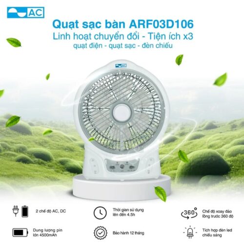 Quạt sạc 12W AC ARF03D106 4 hinh anh quat sac 12w ac arf03d106