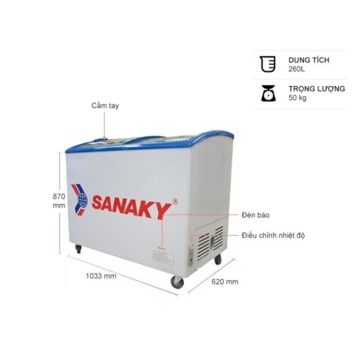 Tủ đông Sanaky 260 lít VH382K 3 kich thuoc tu dong sanaky 260 lit vh382k