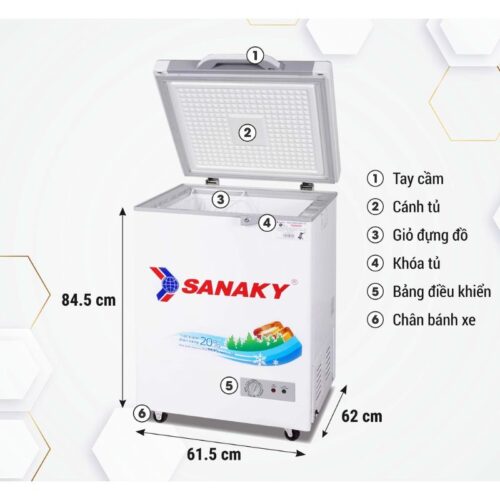 Tủ Đông Sanaky VH1599HYK 100 lít 5 kich thuoc tu dong sanaky vh 1599hyk