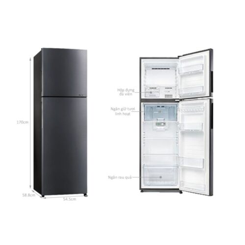 Tủ Lạnh 2 cánh Inverter 253 Lít Sharp SJ-X282AE-DS 4 kich thuoc tu lanh 2 canh inverter 253 lit sharp sj x282ae ds