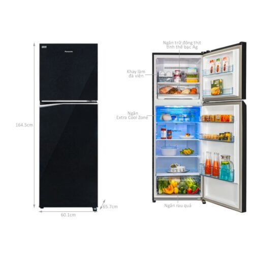 Tủ Lạnh 2 cánh Inverter 306 Lít Panasonic NR-TV341BPKV 4 kich thuoc tu lanh 2 canh inverter 306 lit panasonic nr tv341bpkv
