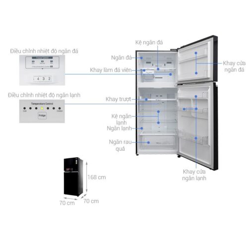 Tủ Lạnh 2 cánh Inverter 393 Lít LG GN-L422GB 5 kich thuoc tu lanh 2 canh inverter 393 lit lg gn l422gb