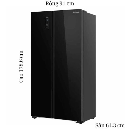 Tủ Lạnh 2 cánh side by side Inverter 519 Lít Hisense HS56WBG 4 kich thuoc tu lanh 2 canh side by side inverter 519 lit hisense hs56wbg