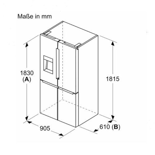 Tủ lạnh 4 cánh 574 lít Bosch KFI96AXEA 5 kich thuoc tu lanh 4 canh 574 lit bosch kfi96axea