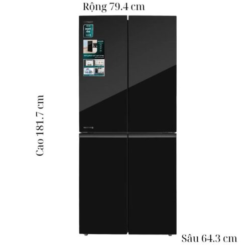 Tủ Lạnh 4 cánh Multi Doors Inverter 427 Lít Hisense RQ519N4EBU 3 kich thuoc tu lanh 4 canh multi doors inverter 427 lit hisense rq519n4ebu