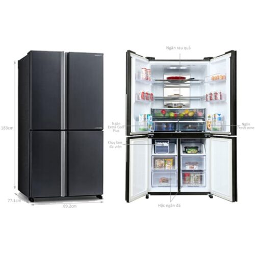 Tủ Lạnh 4 cánh Multi Doors Inverter 572 Lít Sharp SJ-FX640V-SL 4 kich thuoc tu lanh 4 canh multi doors inverter 572 lit sharp sj fx640v sl